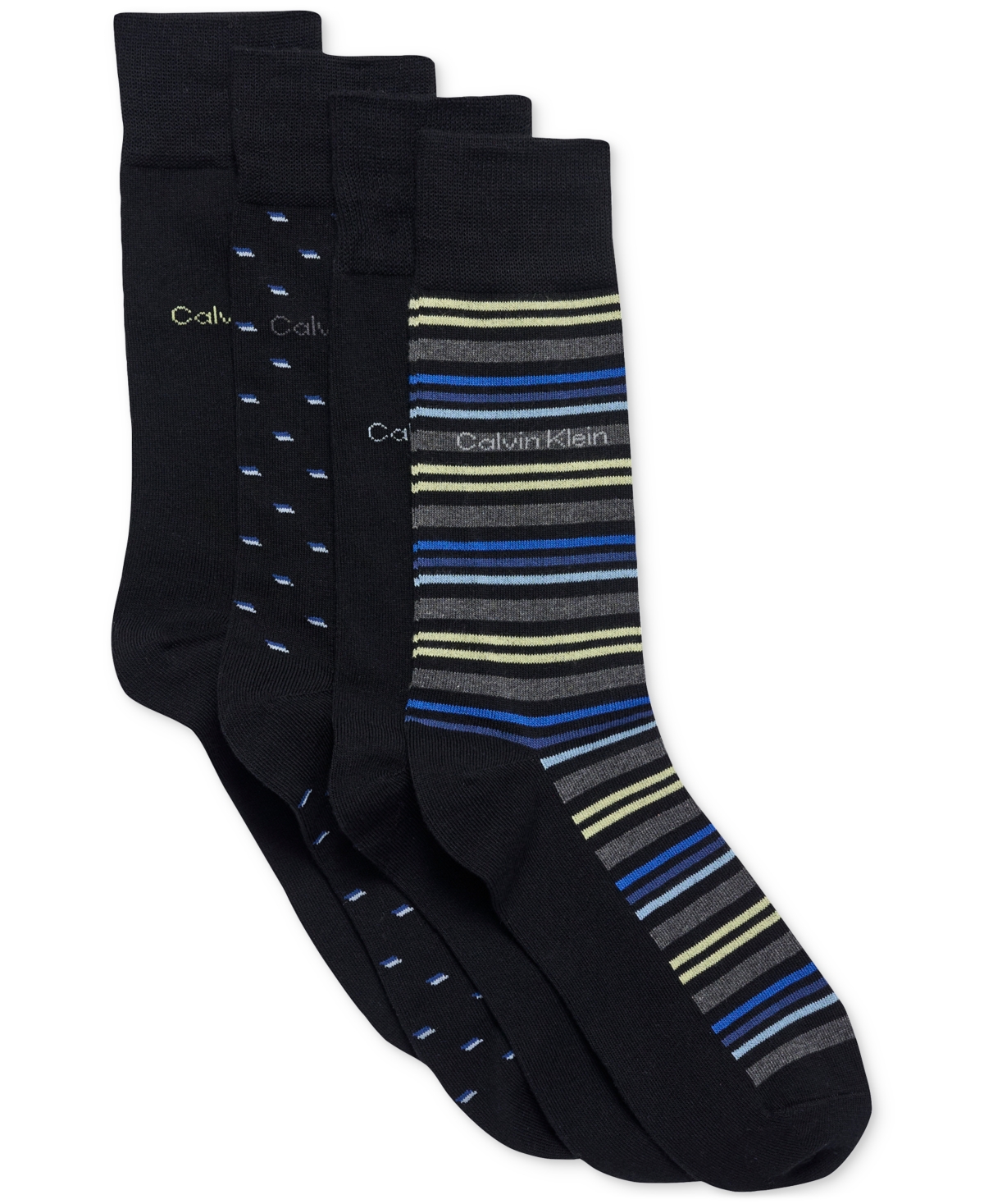 Men's Dress Crew Socks, 4-pack - Black