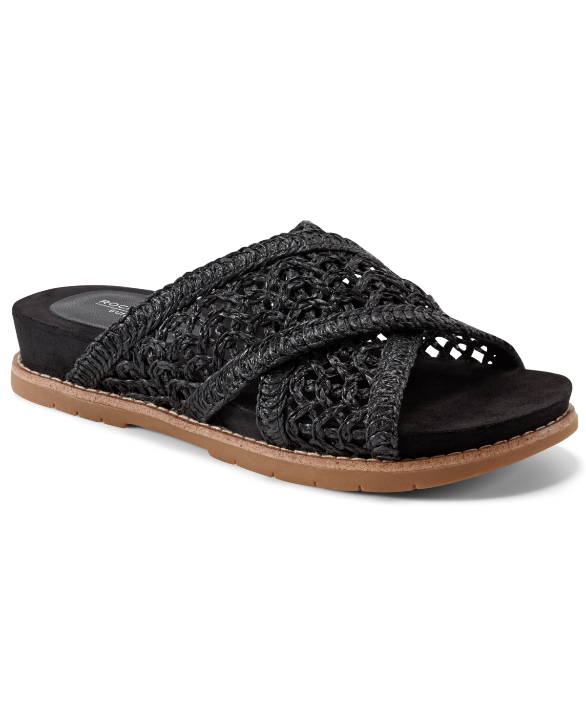 Shop Rockport Women's Zora Open Toe Casual Flat Sandals In Black