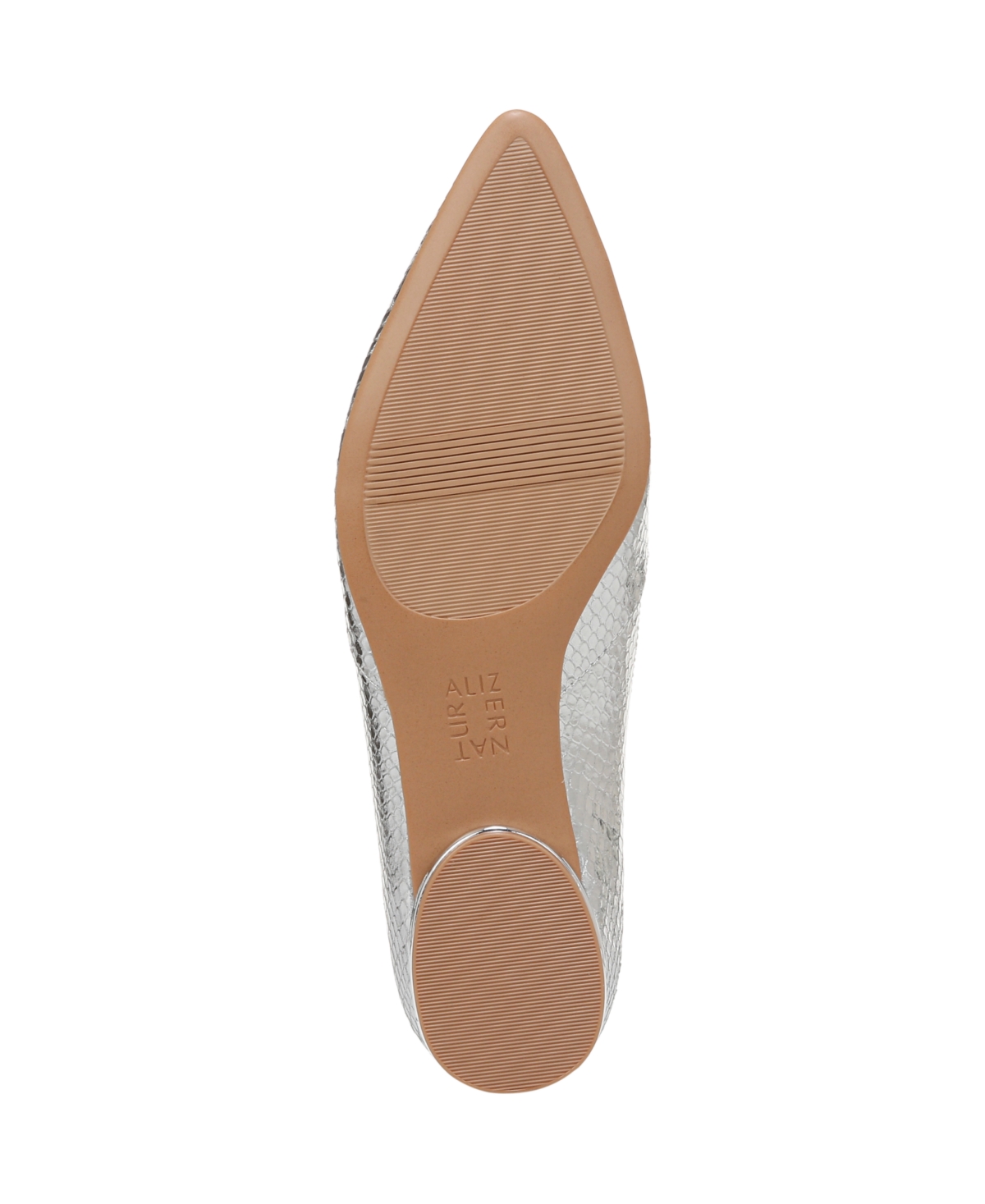 Naturalizer Women's Havana Pointed Toe Ballet Flats In Silver Snake Embossed Leather