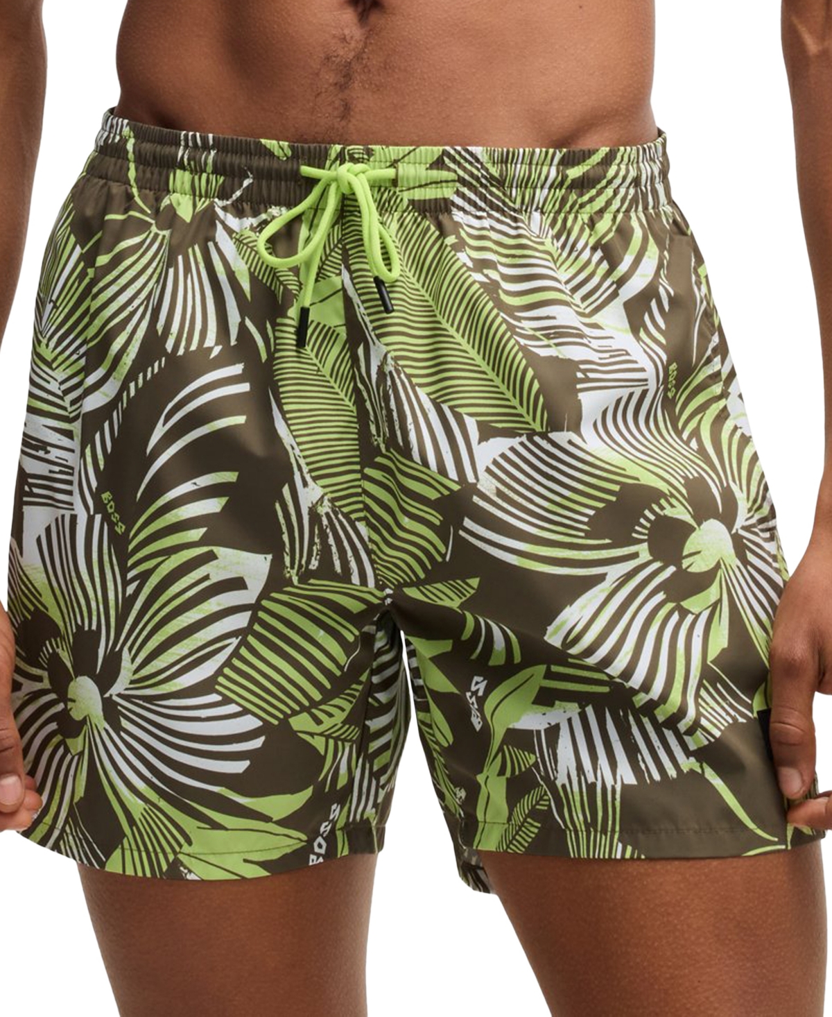 Boss by Hugo Boss Men's Monogram Swim Shorts - Orange