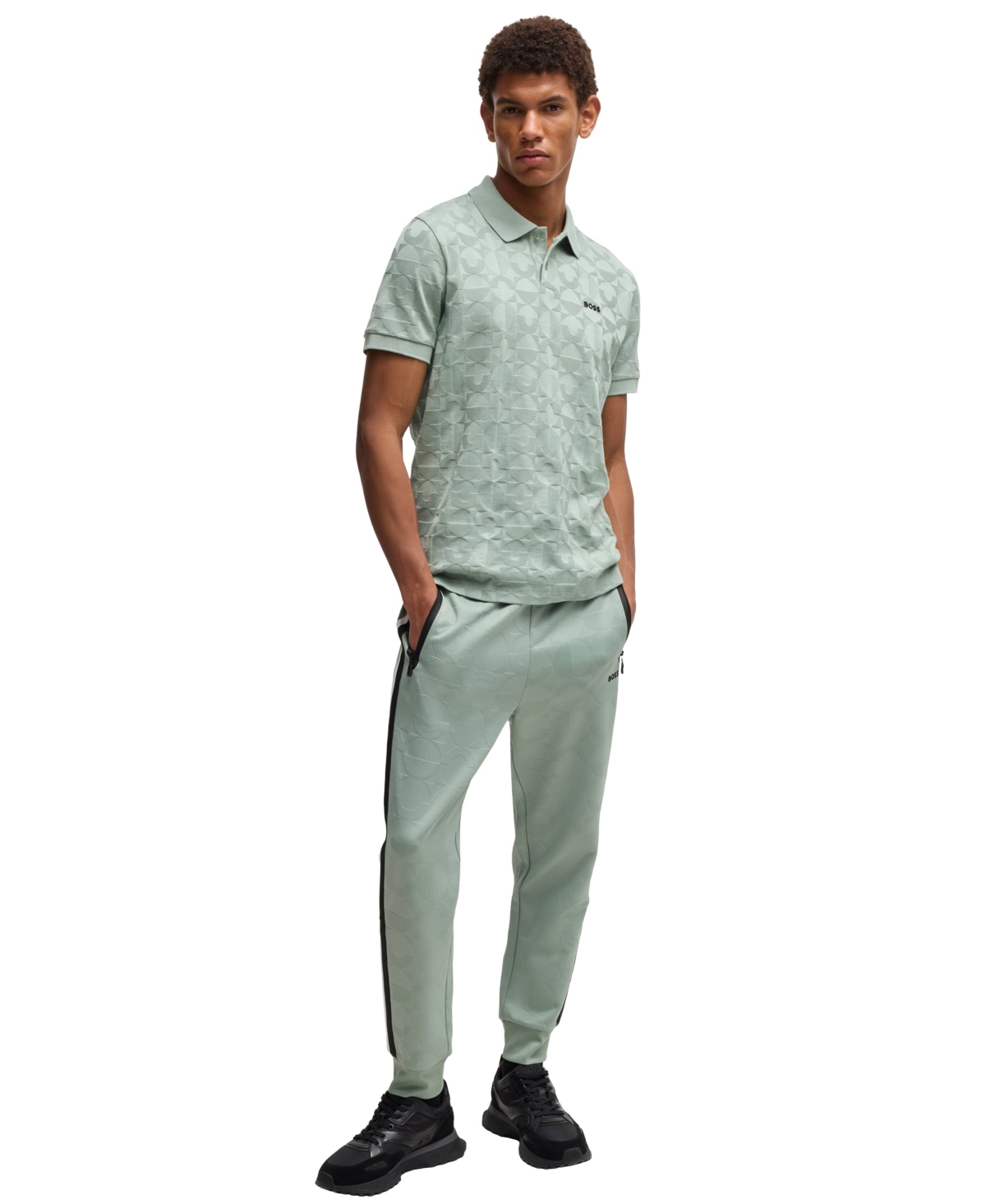 Hugo Boss Boss Mint Green Stretch Cotton Polo Shirt | ModeSens