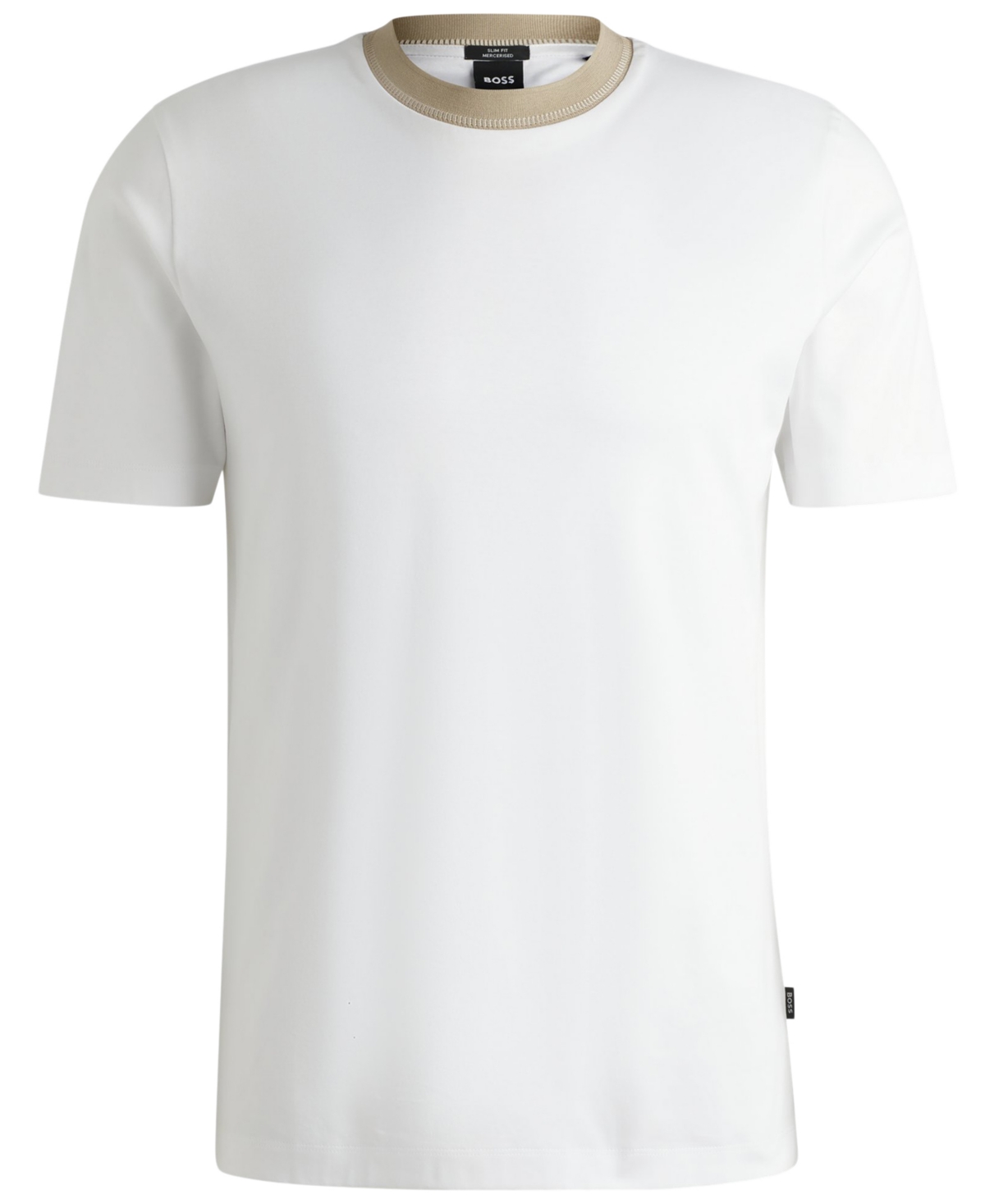 Hugo Boss Boss By  Men's Collar Stripe Slim-fit T-shirt In White