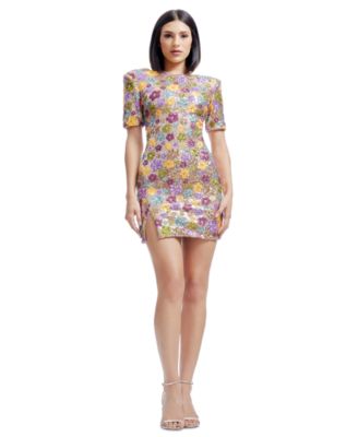 Dress the Population - Women's Maddox Floral Sequin Bodycon Dress