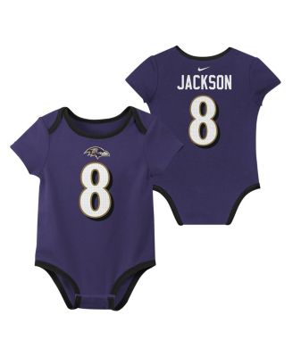 Baby Boys and Girls Lamar Jackson Baltimore Ravens Name Number 3-Pack Bodysuit Set