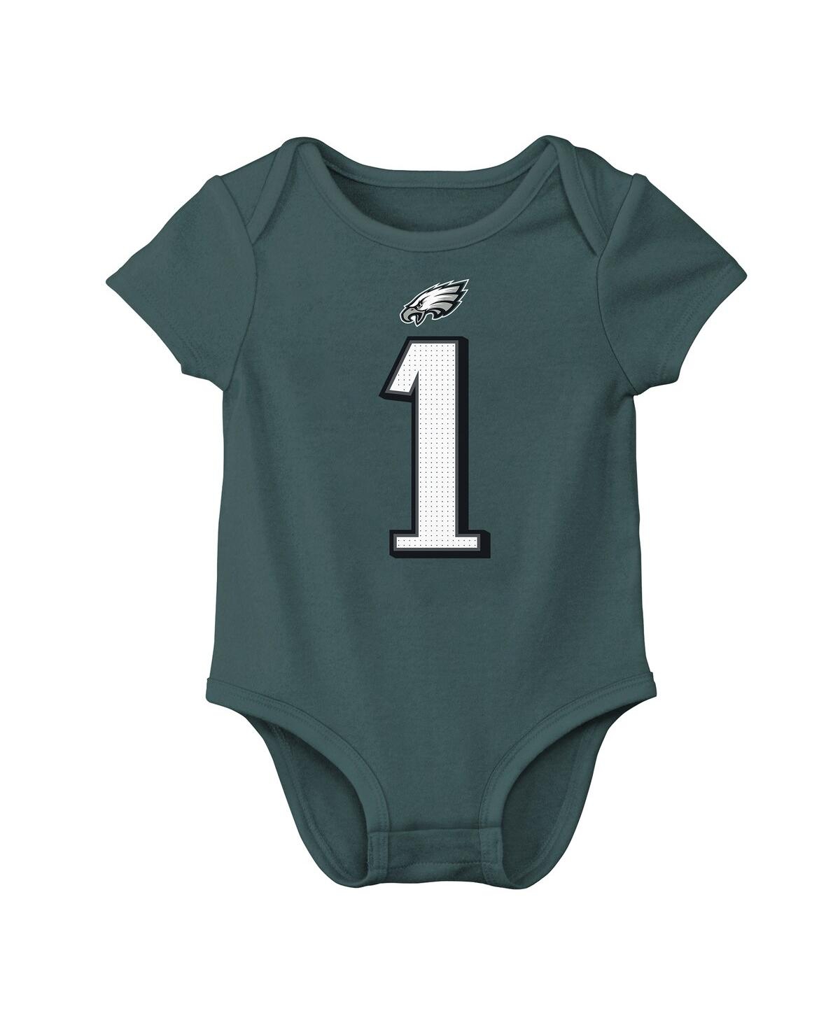 NIKE BABY BOYS AND GIRLS JALEN HURTS MIDNIGHT GREEN PHILADELPHIA EAGLES PLAYER NAME NUMBER BODYSUIT 