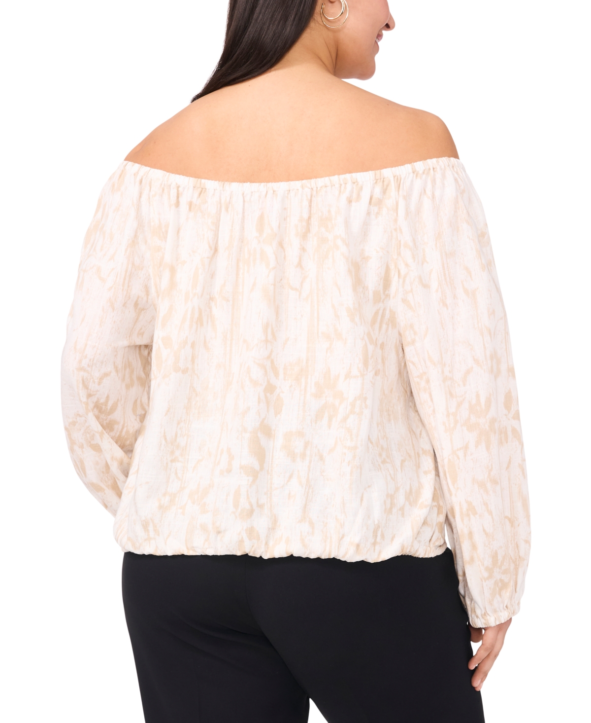 VINCE CAMUTO PLUS SIZE OFF-THE-SHOULDER TIE-HEM BLOUSE 