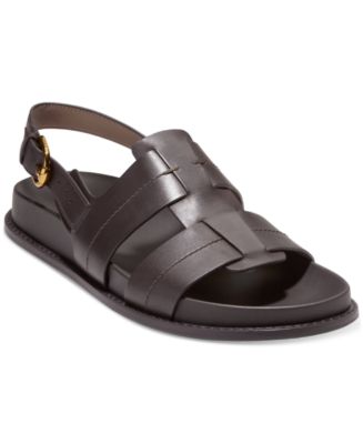 Men’s Cole Haan Fisherman Leather Sandals, Size 11 W, Black Cole Haan Mens Shoes Country Black Leather Fisherman Sandals  main image 4