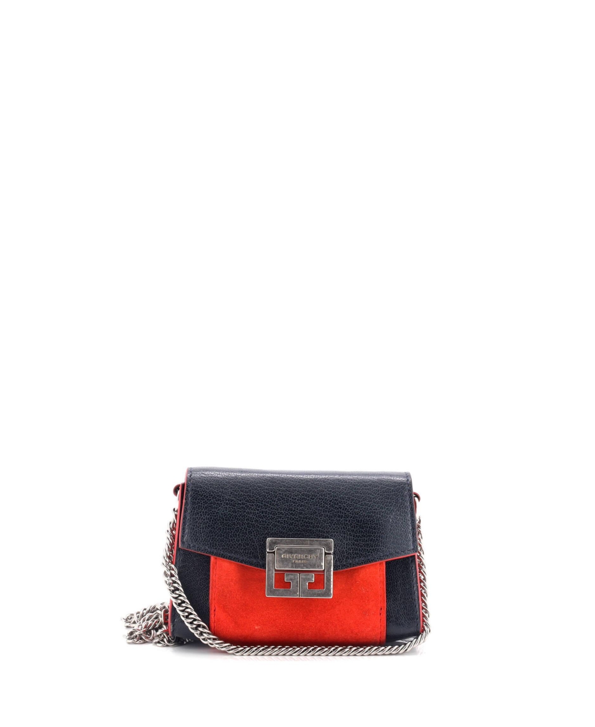 Mini GV3 Flap Bag Leather with Suede - Black/ blue/ orange