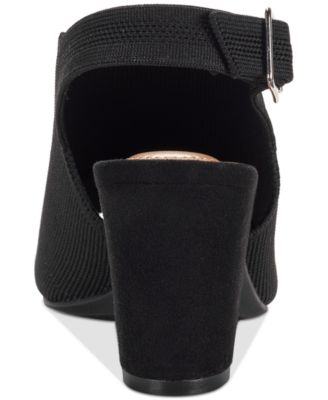 Women's Peyyton Slingback Knit Dress Block Heel Shooties, Exclusively at Macy's