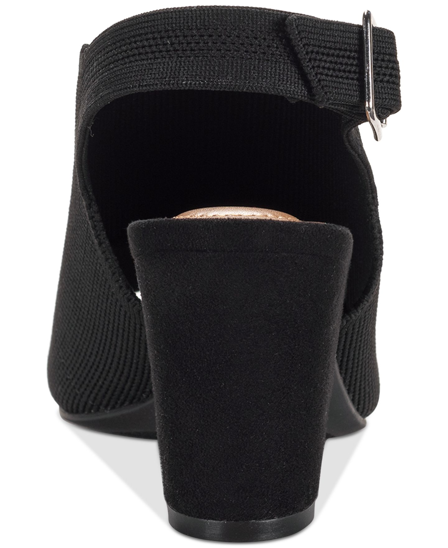 Женские туфли Style & Co Peyyton Slingback Knit Dress Block Heel Shooties, цвет: Чёрный — фото 4