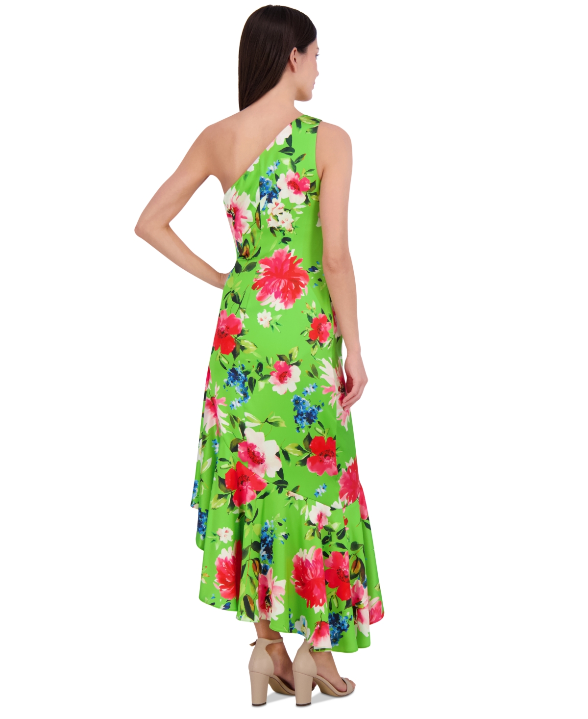 ELIZA J WOMEN'S PRINTED ASYMMETRIC ONE-SHOULDER MIDI DRESS 