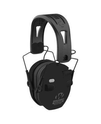 Razor Slim Quad Electronic Earmuffs with Bluetooth Technology (Black) with Shooting Glasses (Clear)