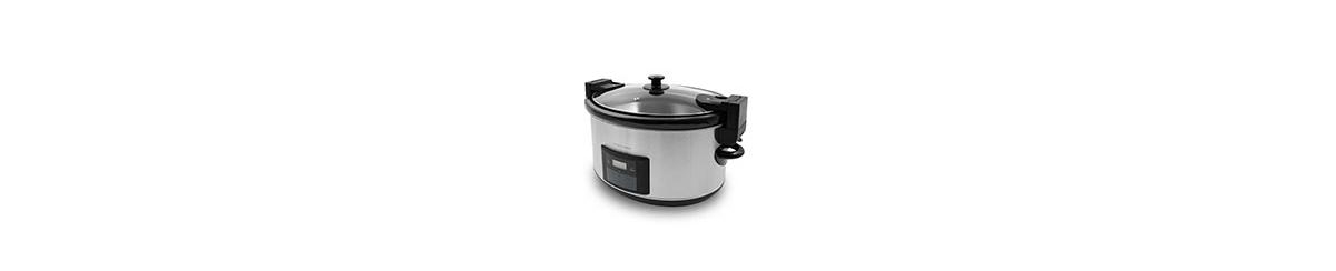 Elite Cuisine 8.5 Quart Stainless Steel Programmable Slow Cooker With Locking Lid In Black