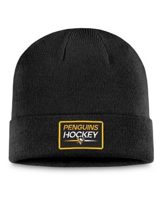Fanatics - Men's Black Pittsburgh Penguins Authentic Pro Cuffed Knit Hat