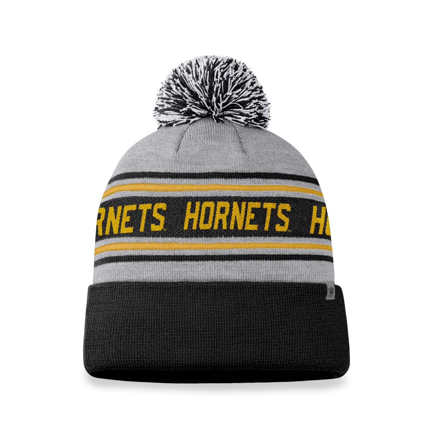 Мужская шапка Top of the World Heather Gray Alabama State Hornets Frigid Cuffed Knit Hat with Pom — фото 2