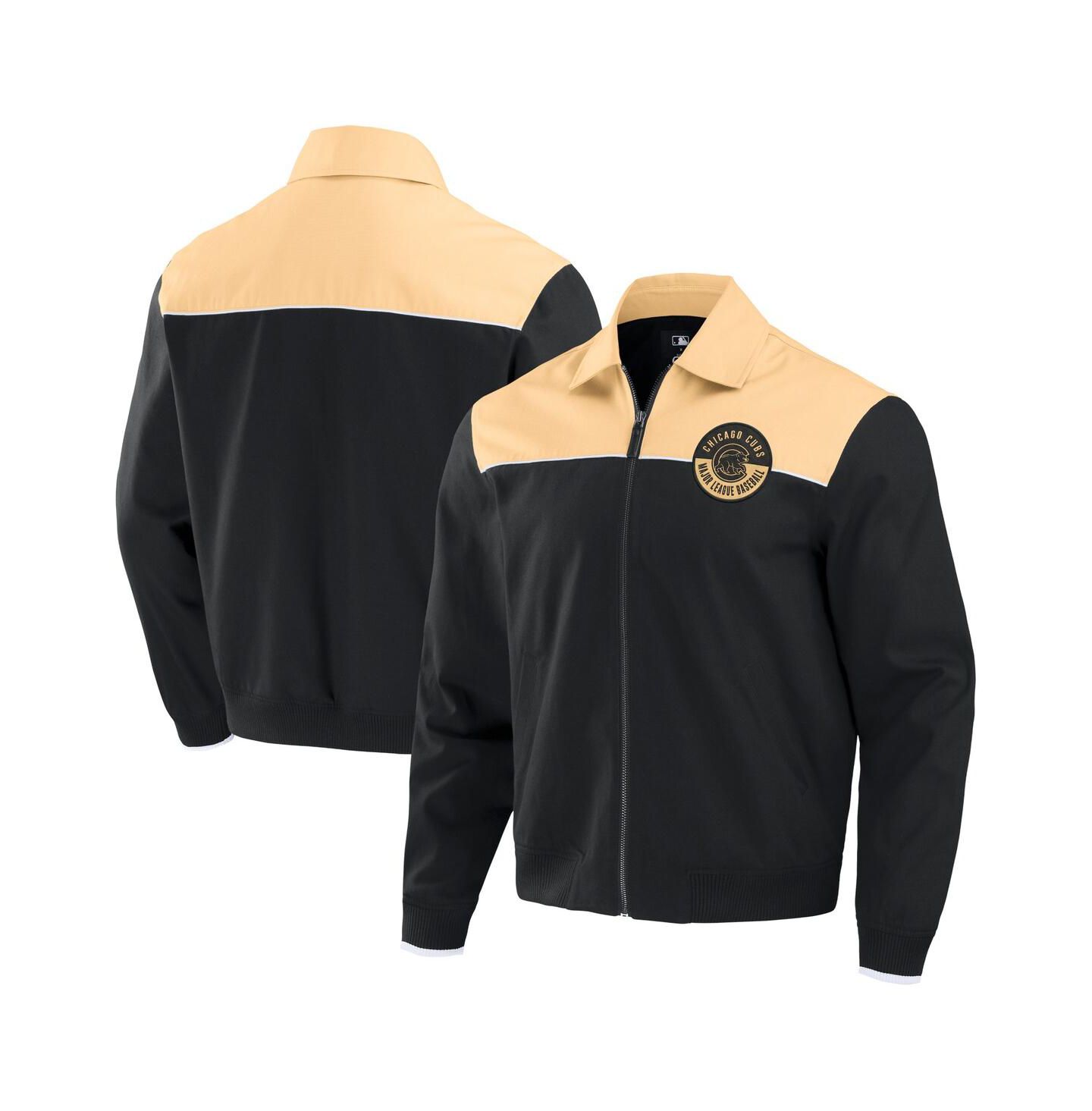 Мужская куртка Fanatics Black/Tan Chicago Cubs Canvas Bomber Full-Zip — фото 1