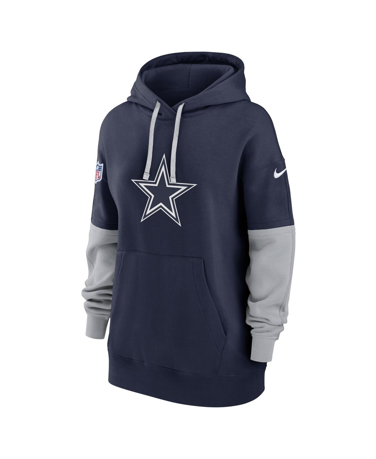 Nike Women's Navy Dallas Cowboys 2024 Sideline Essential Fleece Pullover Hoodie In Navy