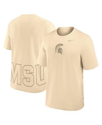 Nike - Men's Cream Michigan State Spartans Primary Statement Two-Hit Performance T-Shirt
