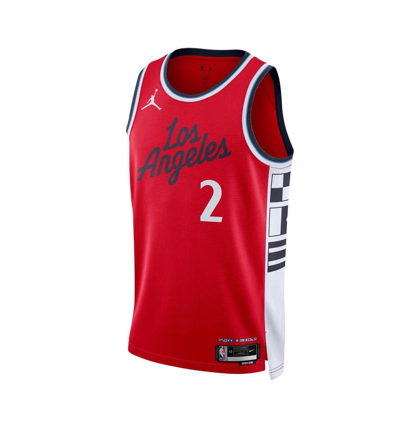 Топ Jordan Kawhi Leonard Red LA Clippers 2024/25 Swingman Jersey - Statement Edition — фото 2