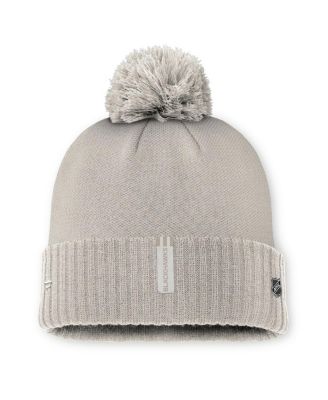 Women's Tan Chicago Blackhawks Authentic Pro Road Cuffed Knit Hat with Pom