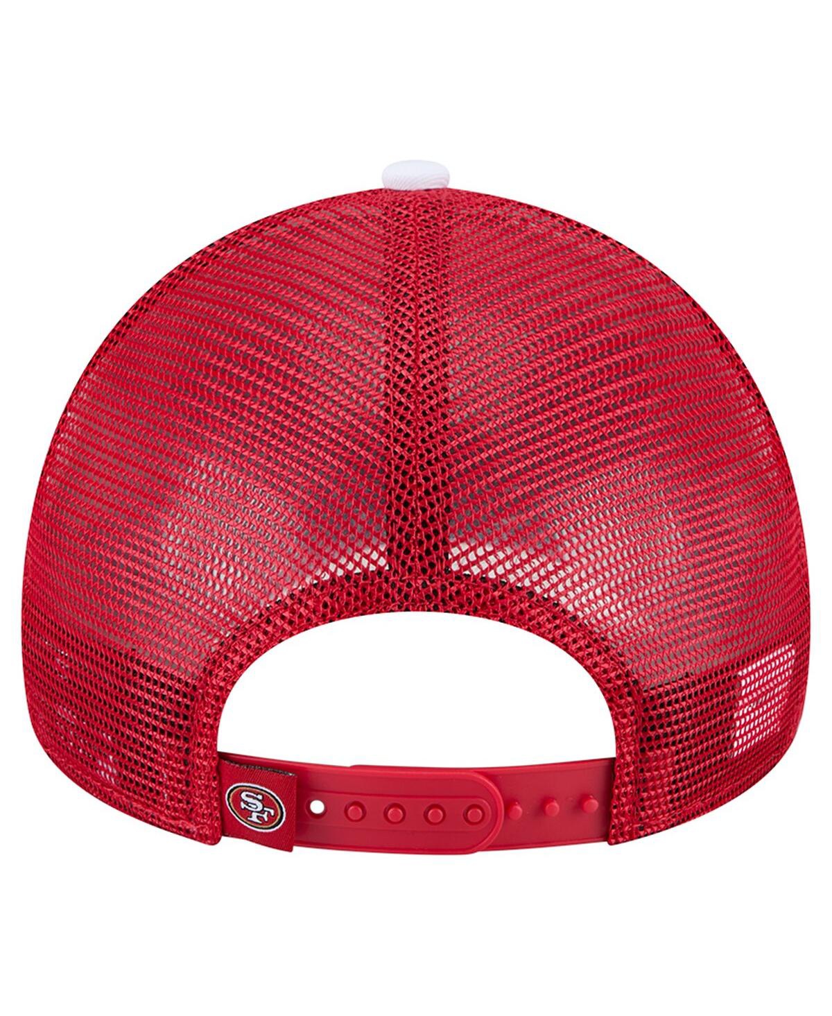 New Era Preschool Scarlet San Francisco 49ers Sport Night Color Block 9forty A-frame Trucker Adjustable Hat In Scarlet