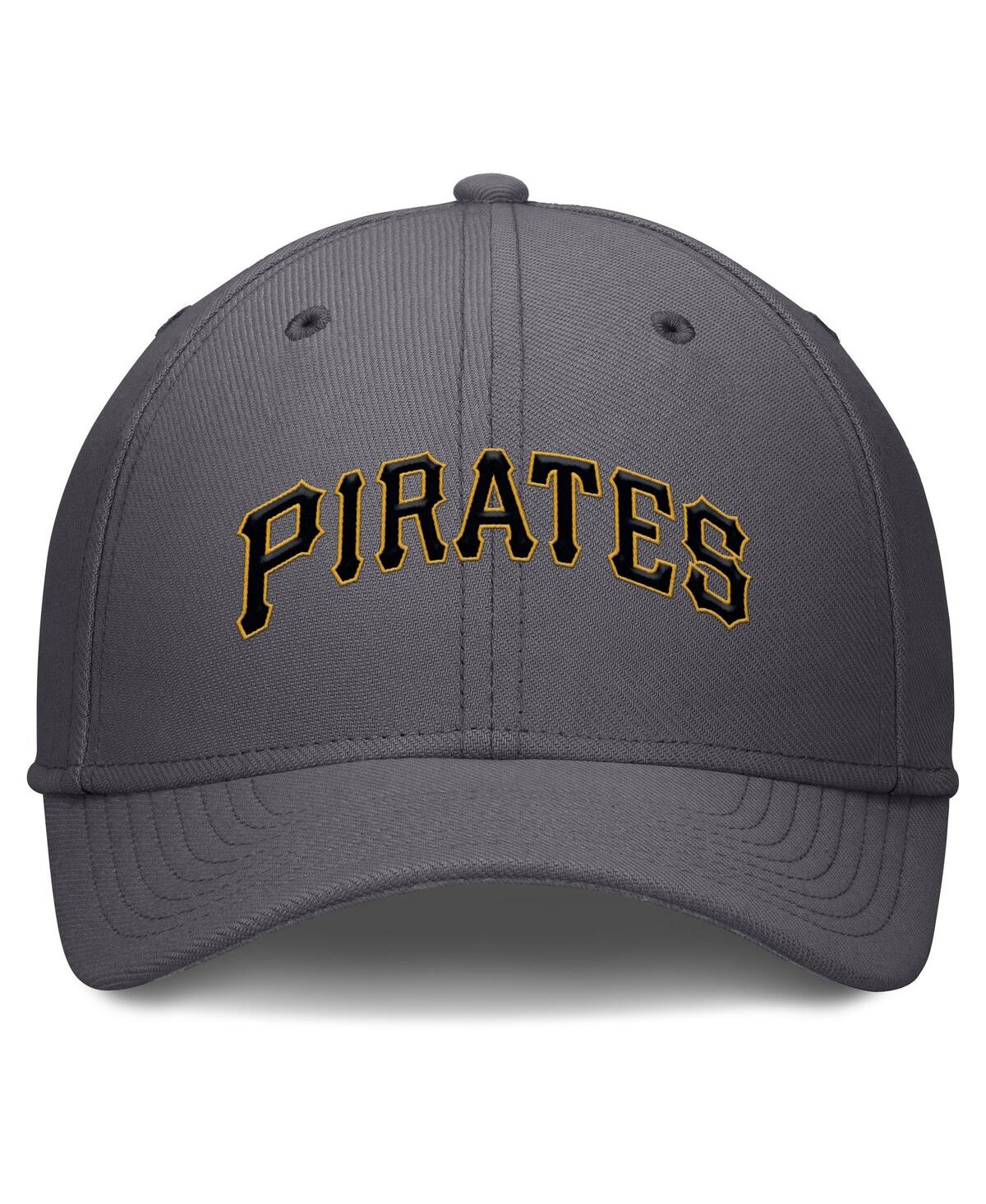 Nike Men's Gray Pittsburgh Pirates Swoosh Performance Flex Hat In Gray