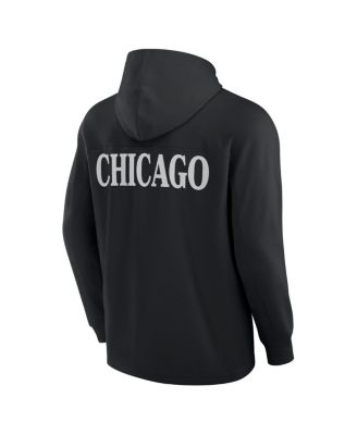 Men's Black Chicago Blackhawks Elements Blaze Tri-Blend Long Sleeve Hoodie T-Shirt