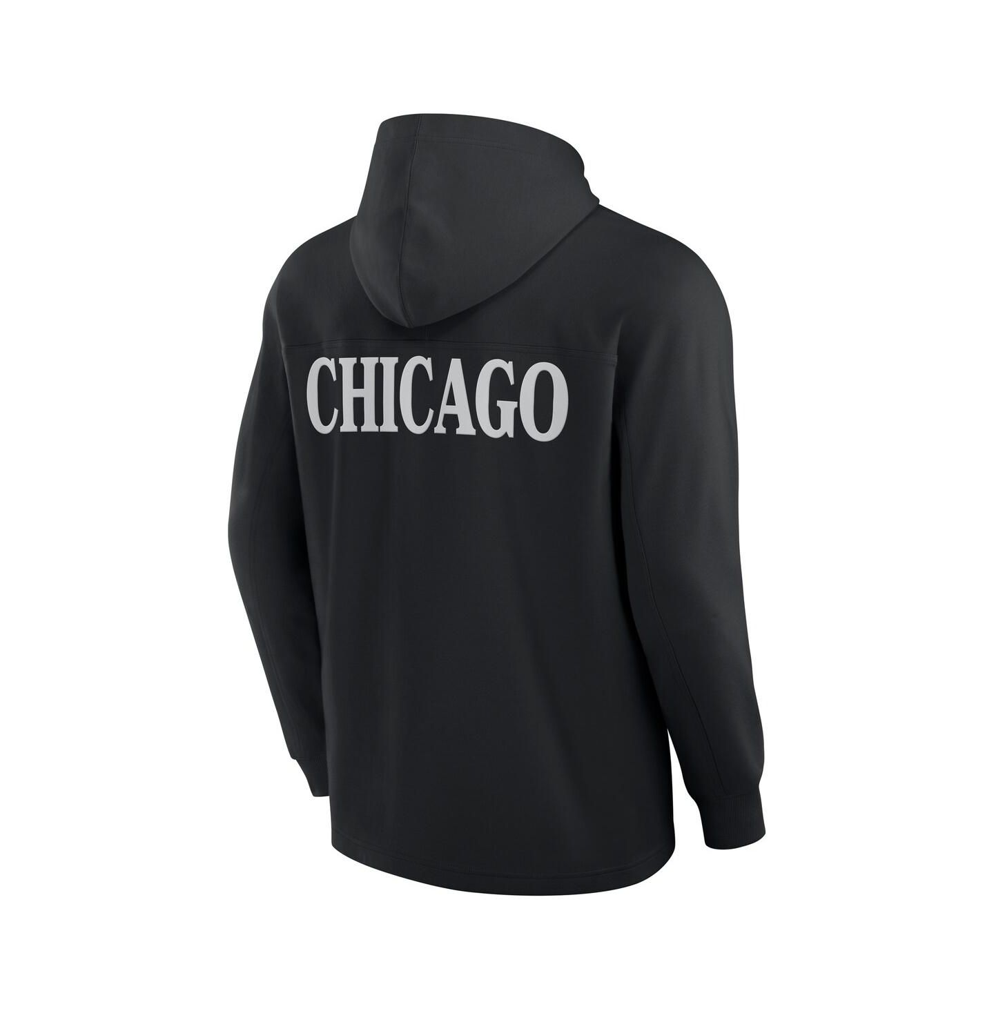 Мужское худи Fanatics Black Chicago Blackhawks Elements Blaze Tri-Blend Long Sleeve T-Shirt — фото 3