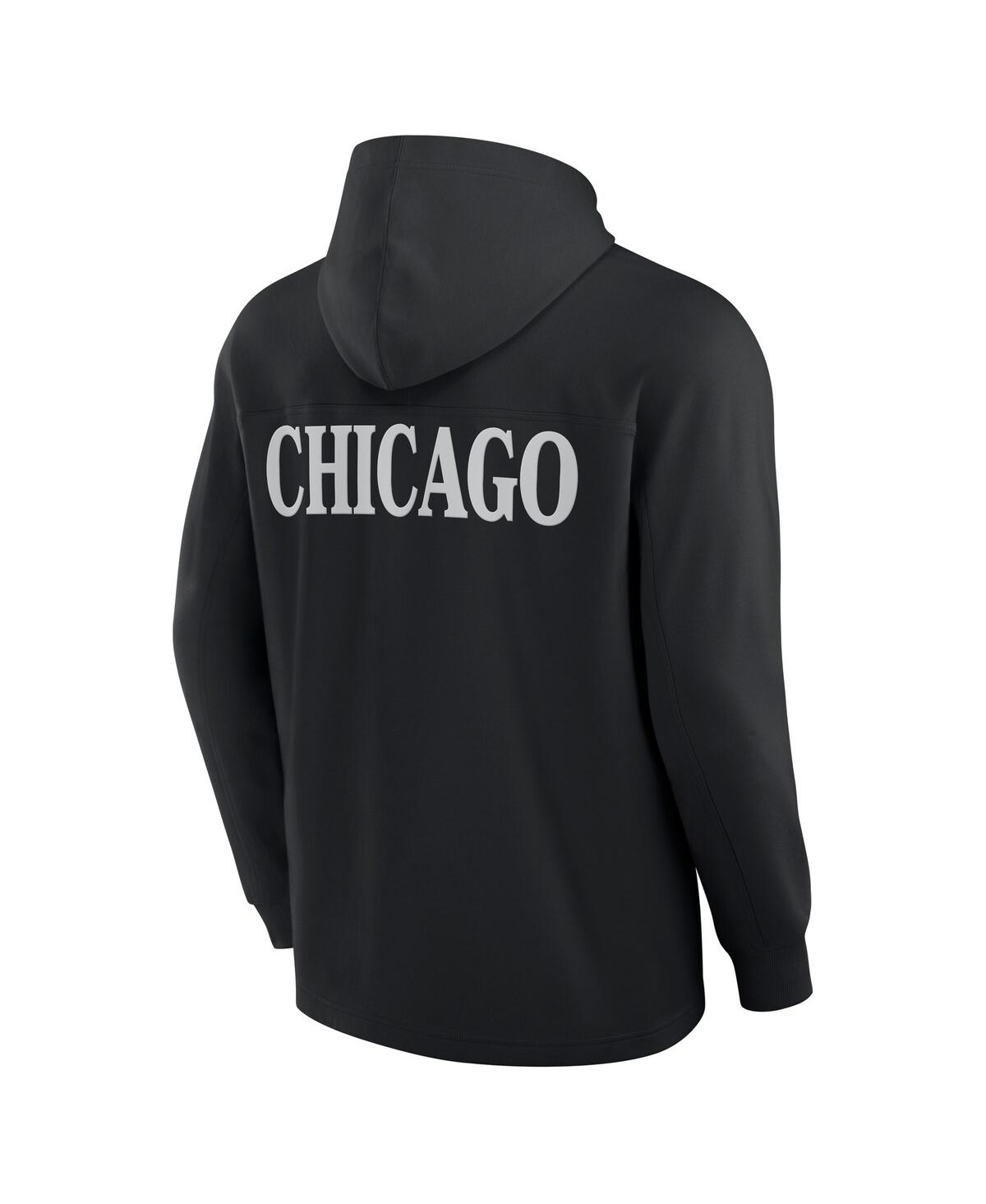 Fanatics Men's Black Chicago Blackhawks Elements Blaze Tri-blend Long Sleeve Hoodie T-shirt In Black