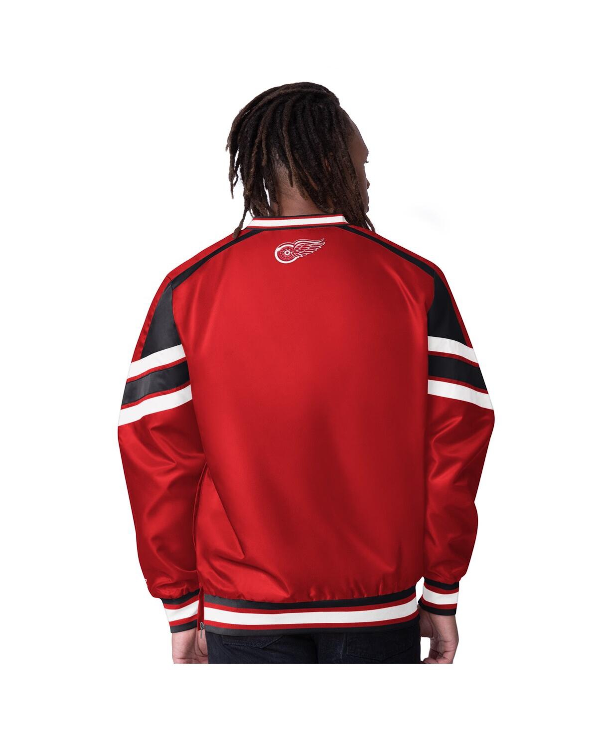 Starter Men's Red Detroit Red Wings Reliver I V-neck Pullover Jacket In Red