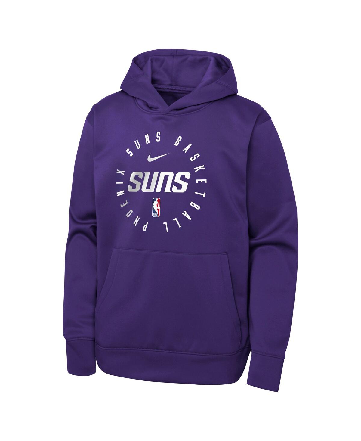 Nike Youth Purple Phoenix Suns Performance Practice Spotlight Pullover Hoodie In Purple