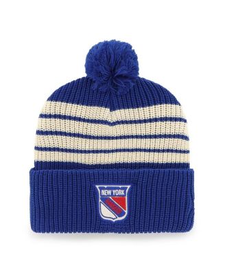'47 Brand - Men's Blue New York Rangers Old Time Hockey Barn Cuffed Knit Hat with Pom