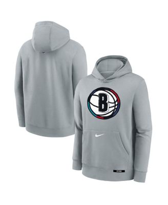 Nike - Youth Silver Brooklyn Nets 2024/25 City Edition Club Fleece Pullover Hoodie