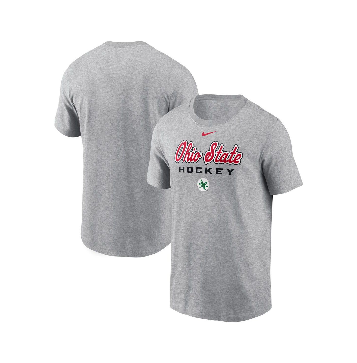 Мужская футболка Nike Gray Ohio State Buckeyes Hockey — фото 1