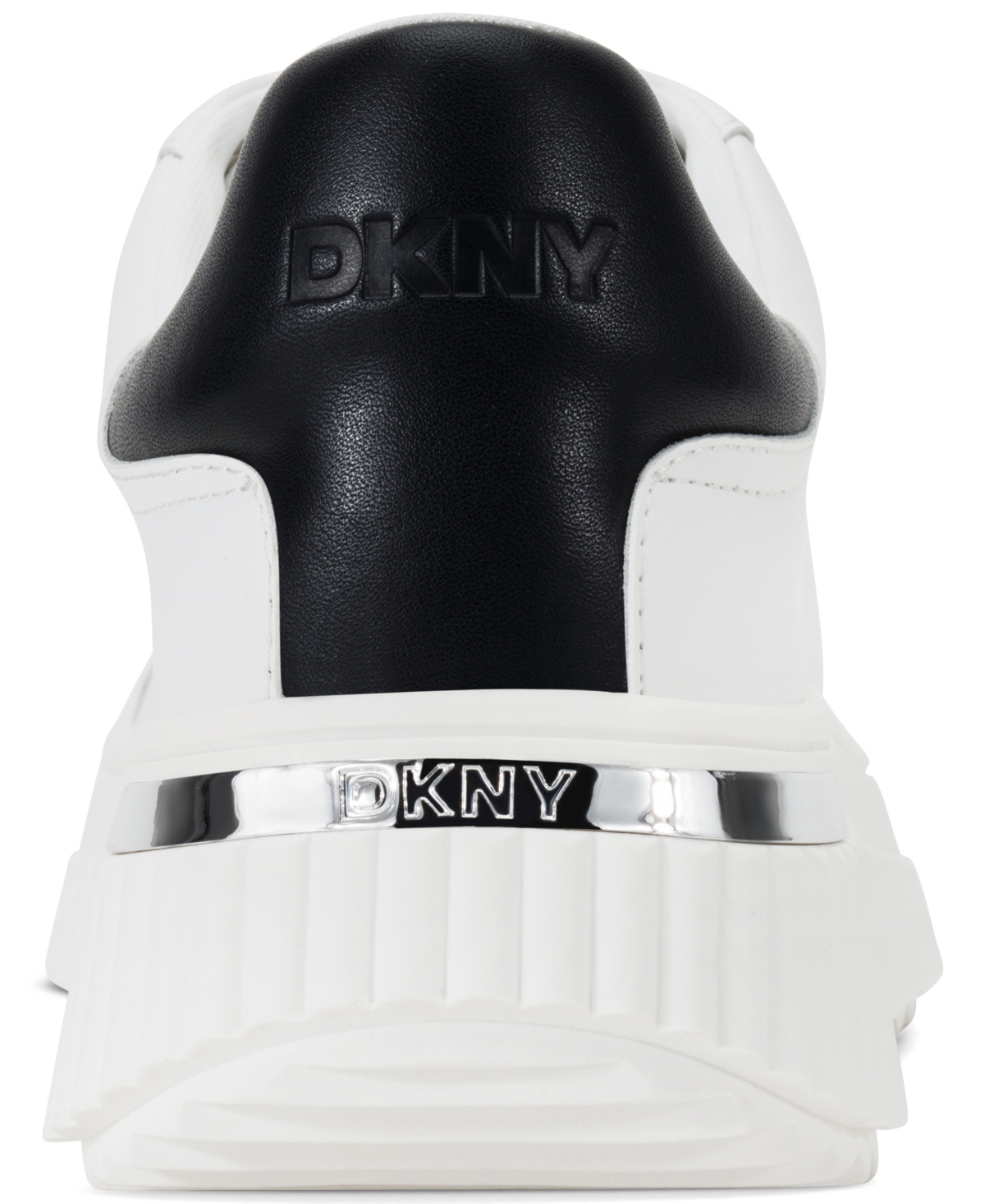 Shop Dkny Women's Lobeco Lace-up Platform Sneakers In White,black