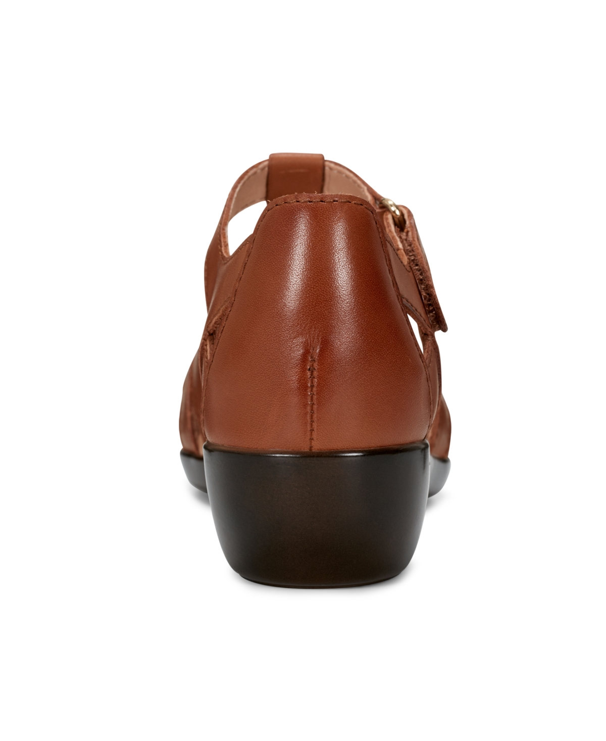 Shop Easy Spirit Women's Darlyn T-strap Woven Flats In Brown Leather