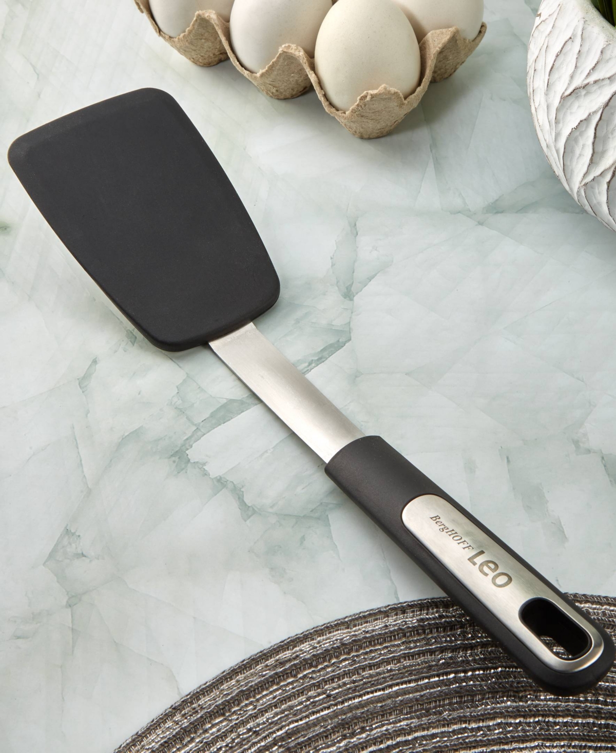 Berghoff Leo Graphite Nonstick 12.75" Silicone Flexible Turner In Black