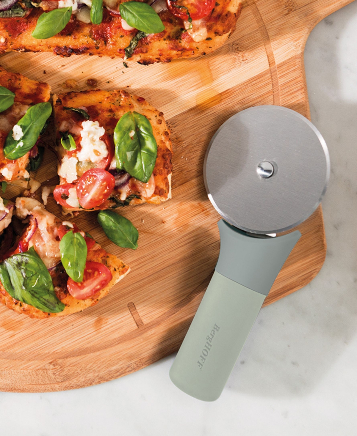 Berghoff Balance 7.5" Stainless Steel Pizza Cutter In Sage