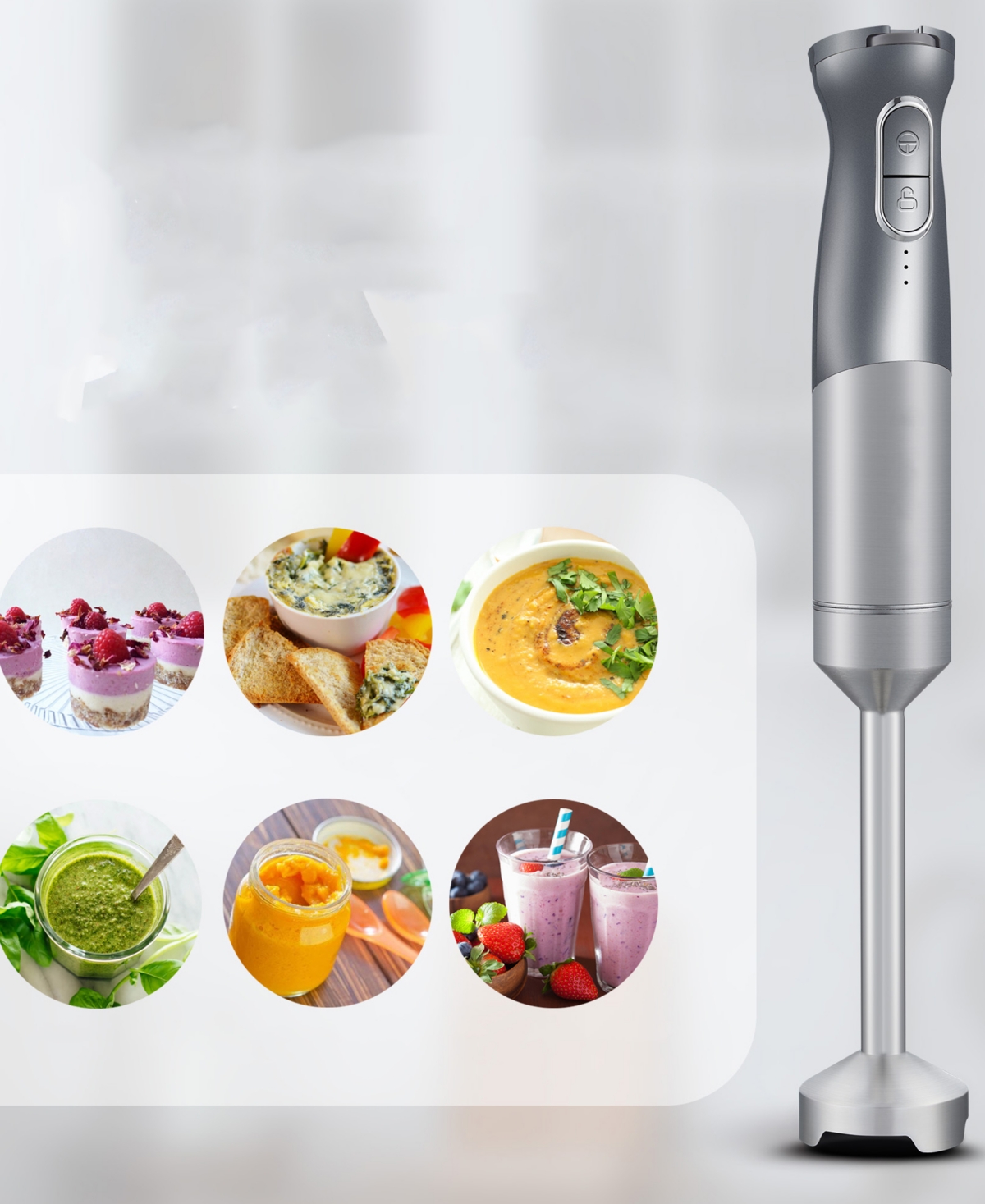Elite Cuisine 200 Watts Cordless Rechargeable Hand Blender Ehb1005 In Charcoal Grey