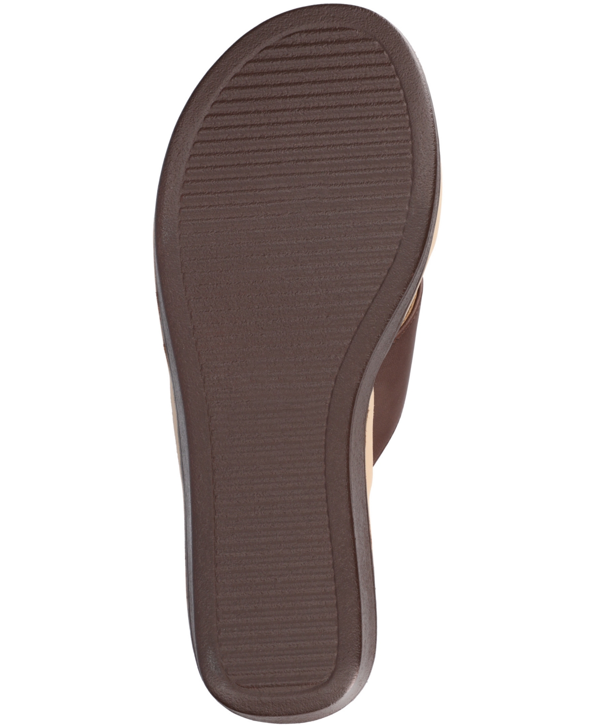 Journee Collection Women's Biara Crisscross Platform Wedge Sandals In Brown