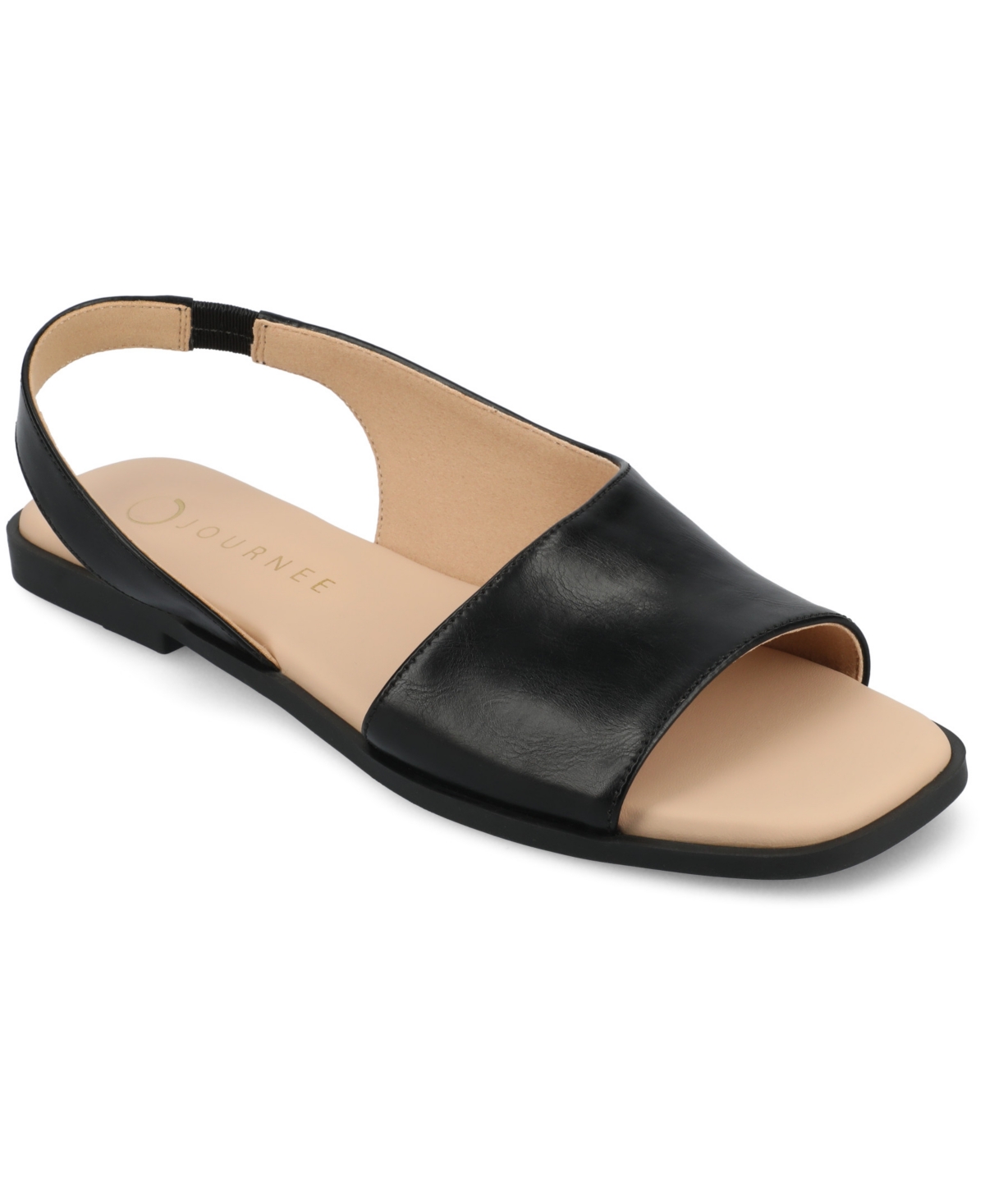 Journee Collection Brinsley Slingback Sandal In Black Smooth