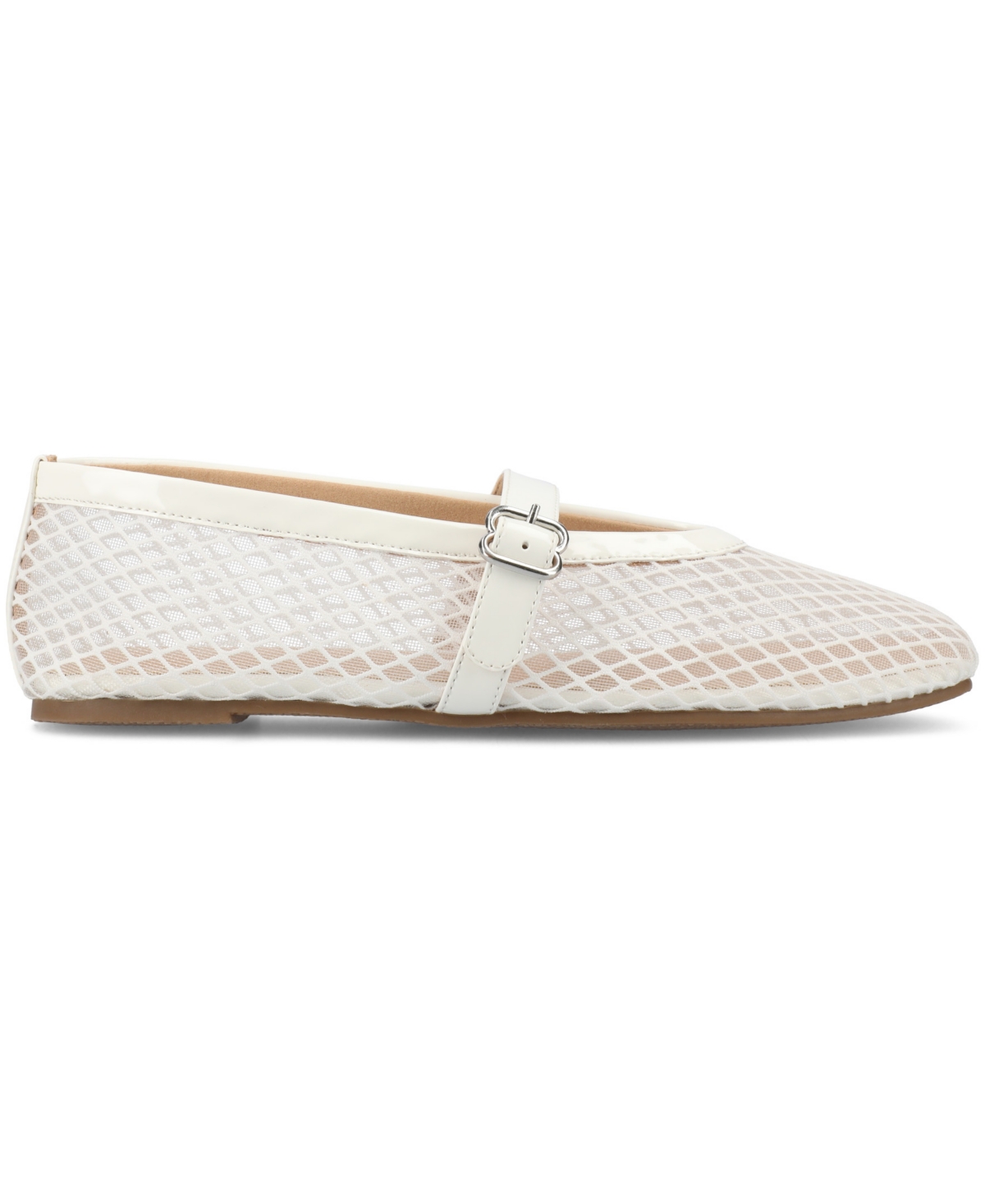 Journee Collection Casha Mesh Mary Jane Flat In White