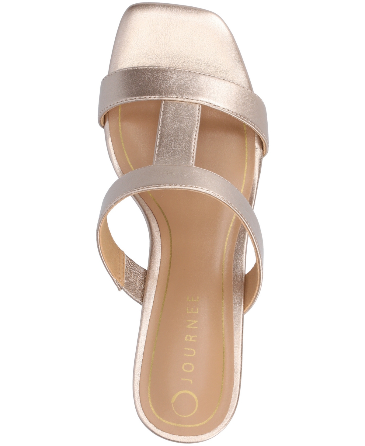 Shop Journee Collection Women's Clodie T Strap Dress Wedge Sandals In Champagne