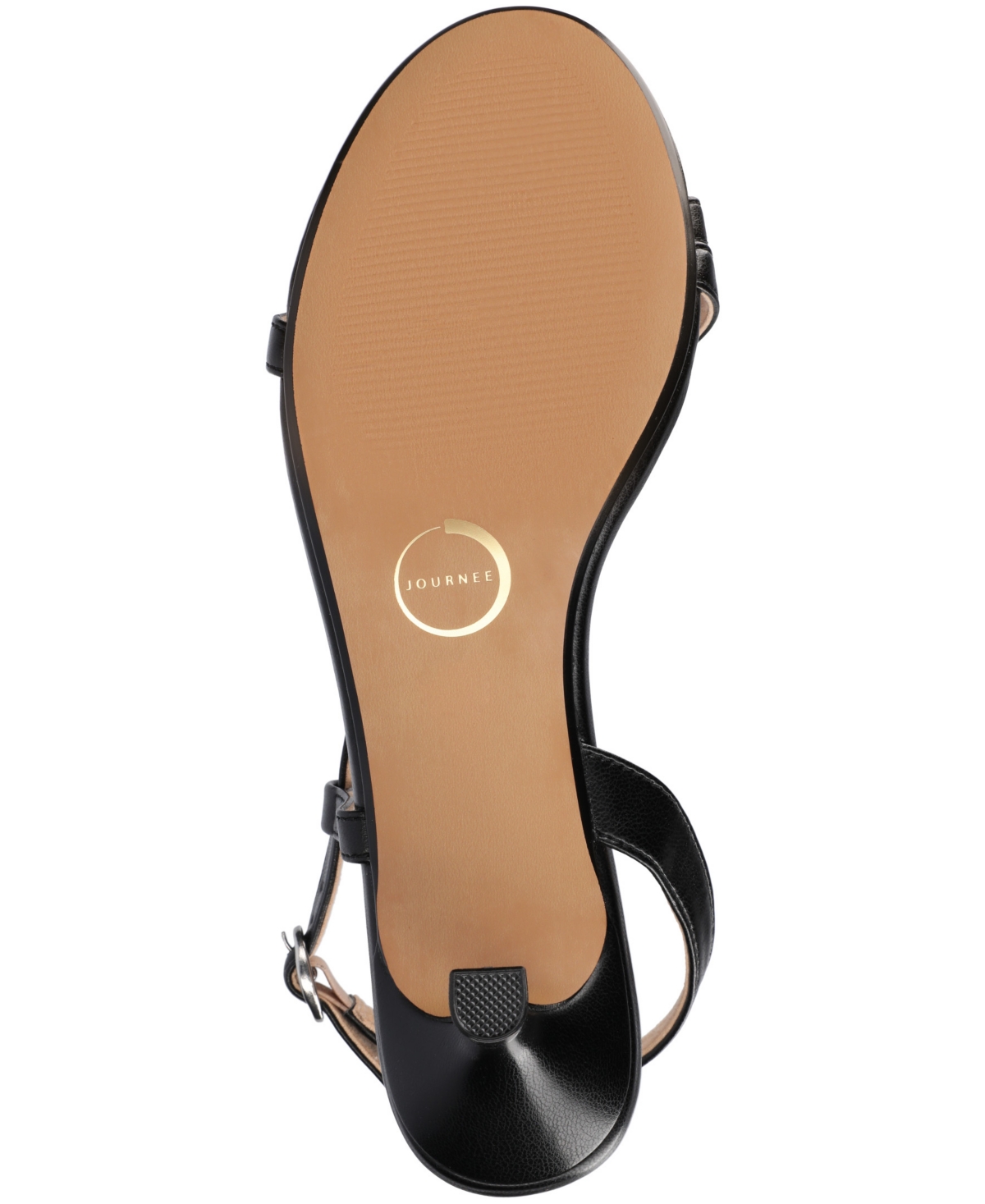 JOURNEE COLLECTION WOMEN'S JEMRY ASYMMETRICAL STRAP KITTEN HEEL STRAP DRESS SANDALS 