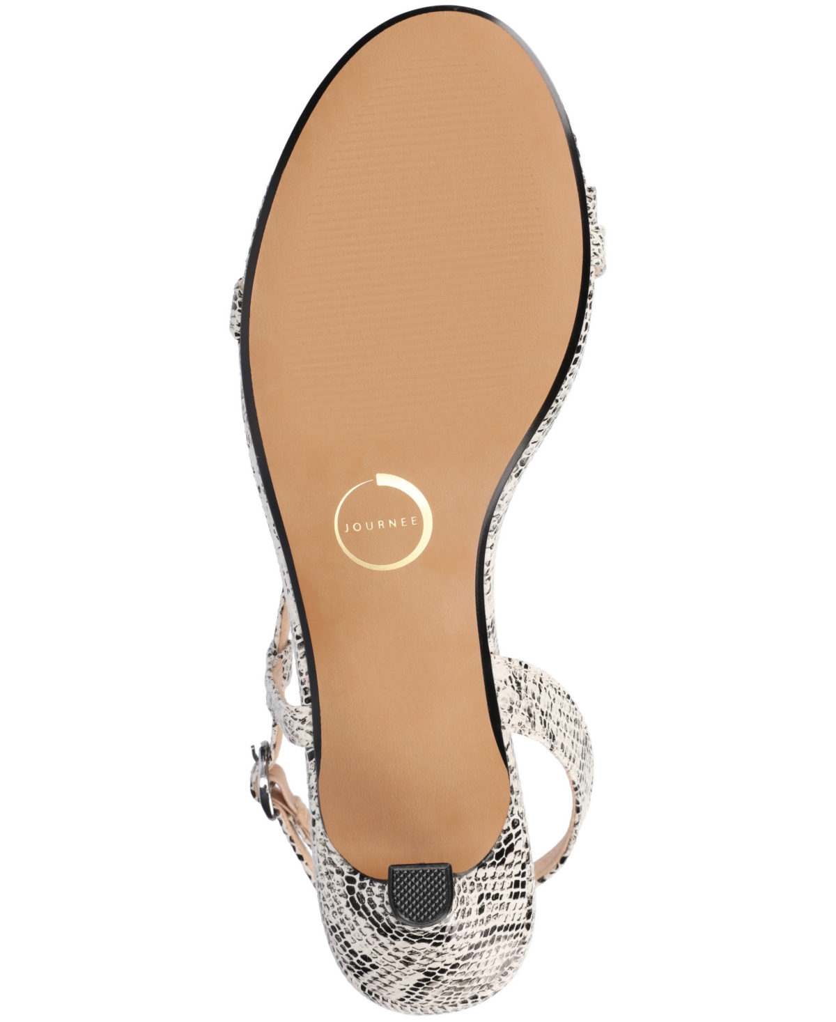Shop Journee Collection Women's Jemry Asymmetrical Strap Kitten Heel Strap Dress Sandals In Snake