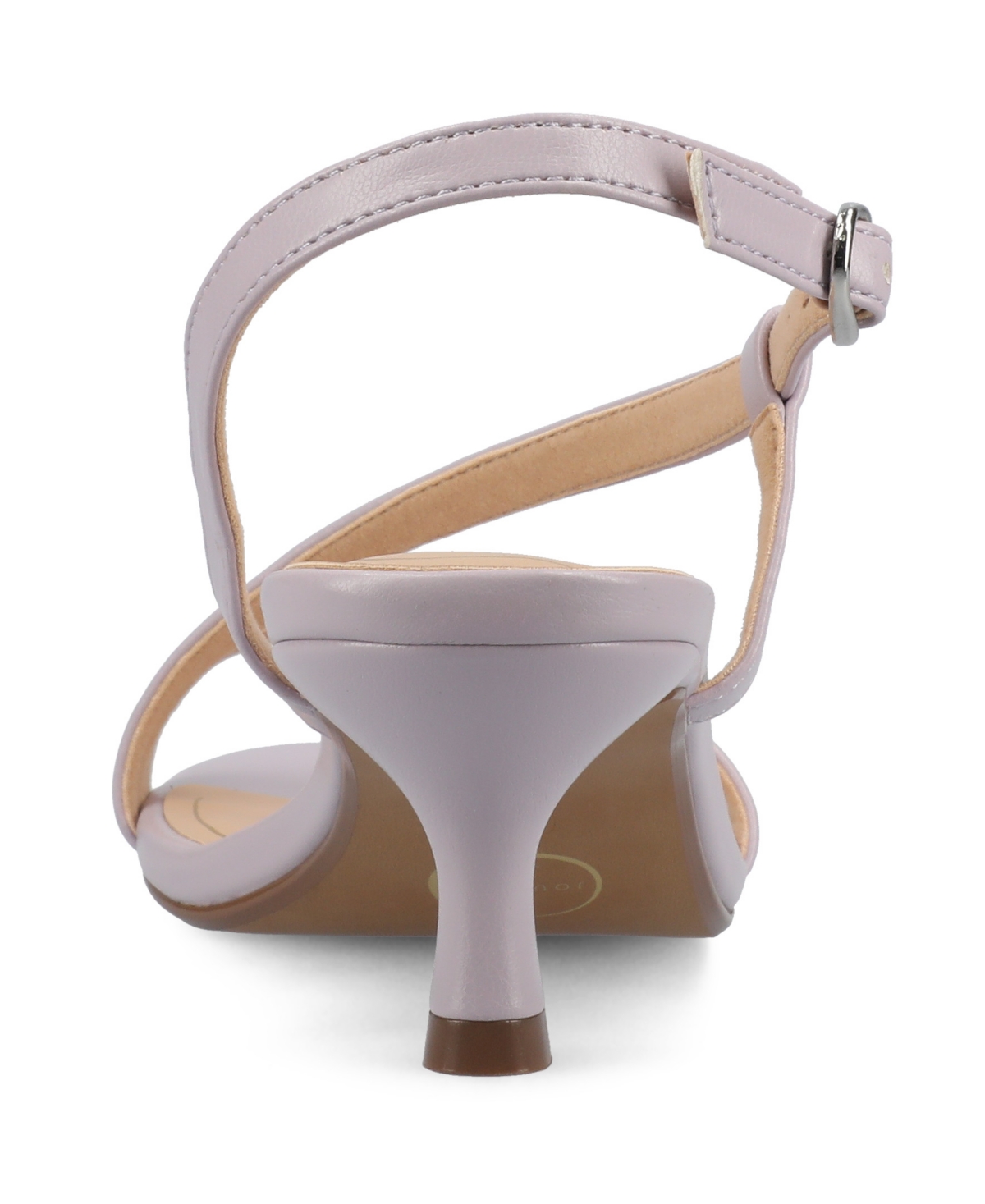 Shop Journee Collection Women's Jemry Asymmetrical Strap Kitten Heel Strap Dress Sandals In Lilac