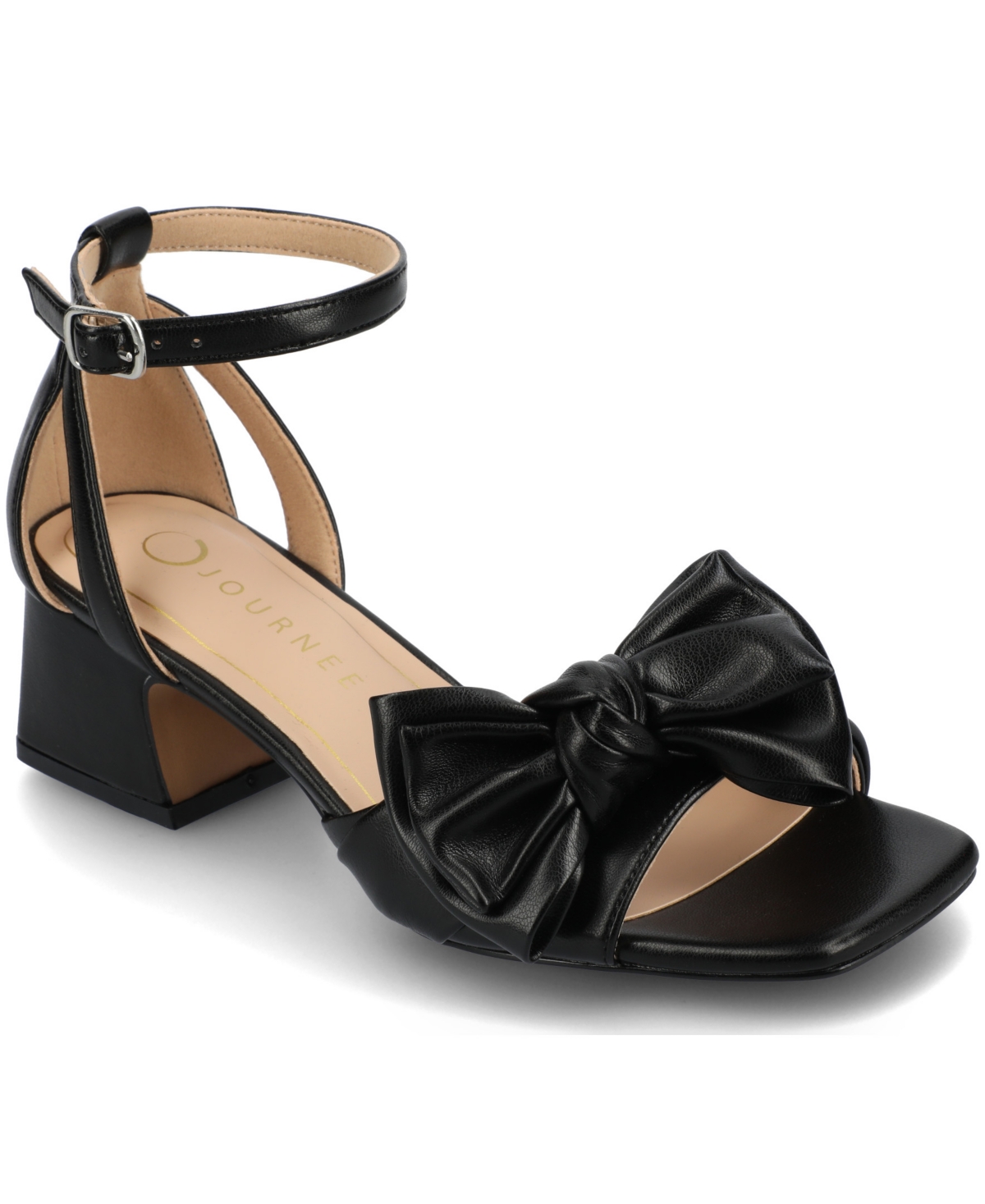 Shop Journee Collection Women's Zevi Block Heel Dress Sandals In Black Polyurethane