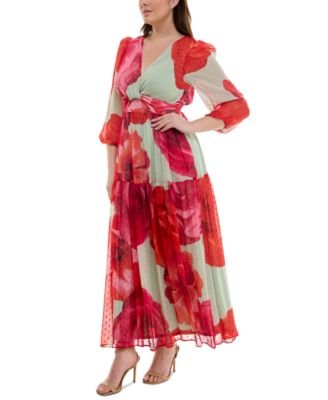 long sleeve blue formal dress BABARONI Simple Mother of the Bride Dress V-Neck Half Sleeve Stretch Crepe A-Line Gown