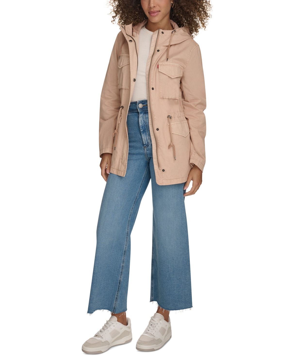 Levi's Women's Lightweight Washed Cotton Military Jacket In Light Pink