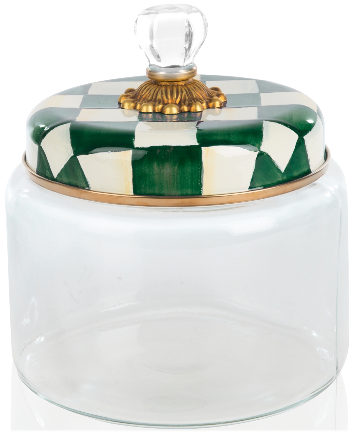 Mackenzie-childs Emerald Check Medium Kitchen Canister